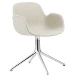 Työtuolit, Form Swivel 4L käsinojallinen tuoli, alumiini-Main Line Flax 20, Beige