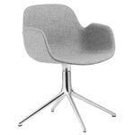 Kontorsstolar, Form Swivel 4L armchair, aluminium - Synergy 16, Grå