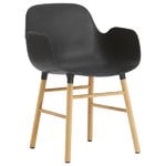 Dining chairs, Form armchair, black - oak, Black