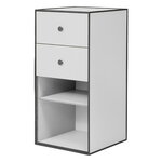 Storage units, Frame 70 with shelf, 2 drawers, light grey, Black