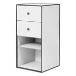 Storage units, Frame 70 with shelf, 2 drawers, white, White