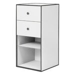 Systèmes de rangement, Caisson Frame 70 avec étagère, 2 tiroirs, blanc, Blanc