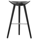 ML42 bar stool, 77 cm, black stained beech, stainless steel ML42 bar stool, 77 cm, black stained beech, stainless steel