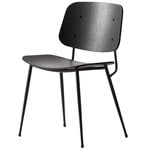 Ruokapöydän tuolit, Søborg tuoli 3060, musta teräsrunko, musta tammi, Musta