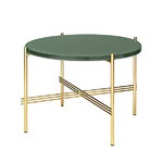 TS coffee table, 55 cm, brass - green glass TS coffee table, 55 cm, brass - green glass