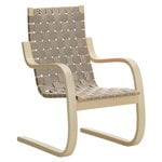 Aalto armchair 406, birch - natural/black webbing