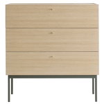 Luc cabinet 100, glass top, white oak - green Luc cabinet 100, glass top, white oak - green