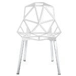 Sedie da pranzo, Sedia Chair_One, bianco - gambe in alluminio lucidato, Bianco