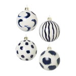 Christmas hand painted glass ornaments, 4 pcs, blue Christmas hand painted glass ornaments, 4 pcs, blue
