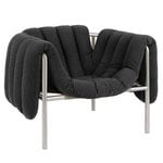 Armchairs & lounge chairs, Puffy lounge chair, anthracite - stainless steel, Gray
