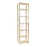 Bookcases, Classic open shelf, narrow, natural, Natural