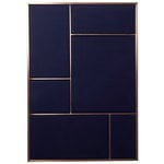 Memory boards, Nouveau Pin board, large, brass - blue, Gold