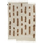 Tappeti in lana, Tappeto Laine tessuto, bianco naturale - marrrone, Beige