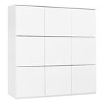 Sideboards und Kommoden, Fuuga Schrank, 96 cm, 9 Türen, Weiß, Weiß