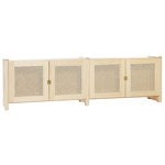 Meubles de rangement, Meuble TV Classic avec portes en rotin, naturel, Naturel