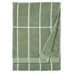 Tiiliskivi bath towel, grey green - white Tiiliskivi bath towel, grey green - white