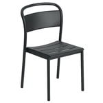 Linear Steel side chair, black