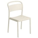 Patio chairs, Linear Steel side chair, off white, White
