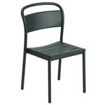 Patio chairs, Linear Steel side chair, dark green, Green