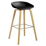 Bar stools & chairs, About A Stool AAS32 Eco, 75 cm, lacquered oak - black, Black