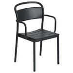 Patio chairs, Linear Steel armchair, black, Black