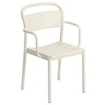 Terassituolit, Linear Steel käsinojallinen tuoli, luonnonvalkoinen, Valkoinen