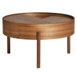 Coffee tables, Arc coffee table 66 cm, matt lacquered walnut, Brown