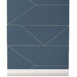 Ferm Living Lines wallpaper, dark blue