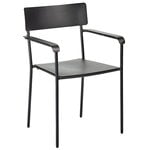 Patio chairs, August chair with armrests, narrow, black, Black