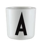 Geschirr für Kinder, Arne Jacobsen Melamintasse A–Z, Weiß