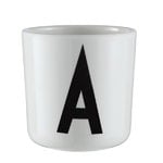 Stoviglie per bambini, Tazza in melamina Arne Jacobsen A-Z, Bianco