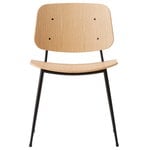 Dining chairs, Søborg chair 3060, black steel base, lacquered oak, Natural
