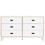 Sideboards & dressers, Kabino dresser with 6 drawers, white, White