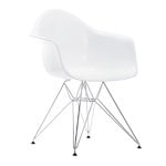 Dining chairs, Eames DAR chair, cotton white RE - chrome, White