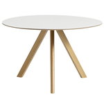 CPH20 round table 120 cm, lacquered oak - white laminate CPH20 round table 120 cm, lacquered oak - white laminate