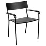 Patio chairs, August chair with armrests, wide, black, Black