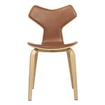 Dining chairs, Grand Prix 4130 chair, oak - Essential walnut leather, Brown