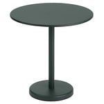 Patio tables, Linear Steel Café table, round, 70 cm, dark green, Green