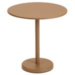 Terassipöydät, Linear Steel Café pöytä, pyöreä, 70 cm, poltettu oranssi, Musta