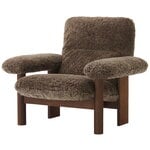 Armchairs & lounge chairs, Brasilia lounge chair, dark stained oak - Root sheepskin, Brown