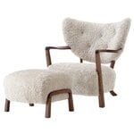 Wulff ATD2 lounge chair and ATD3 pouf, Moonlight - walnut