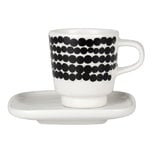 Cups & mugs, Oiva - Siirtolapuutarha espresso cup and plate, Black & white