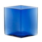 Vasen, Ruutu Vase, 205 x 180 mm, Ultramarinblau, Blau
