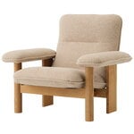 Armchairs & lounge chairs, Brasilia lounge chair, oak - Bouclé 02, Beige