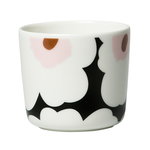 Oiva - Unikko cup w/o handle 2 pcs, white - green - pink Oiva - Unikko cup w/o handle 2 pcs, white - green - pink