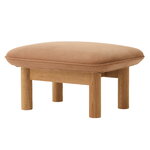 Audo Copenhagen Brasilia ottoman, oak - Dunes Camel leather