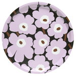 Mini Unikko tray, dark green - light pink - brown Mini Unikko tray, dark green - light pink - brown
