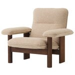 Fåtöljer, Brasilia lounge chair, dark stained oak - Bouclé 02, Beige