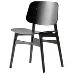 Ruokapöydän tuolit, Søborg tuoli 3050, puurunko, musta tammi, Musta