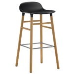 Bar stools & chairs, Form bar stool, 75 cm, black - oak, Natural